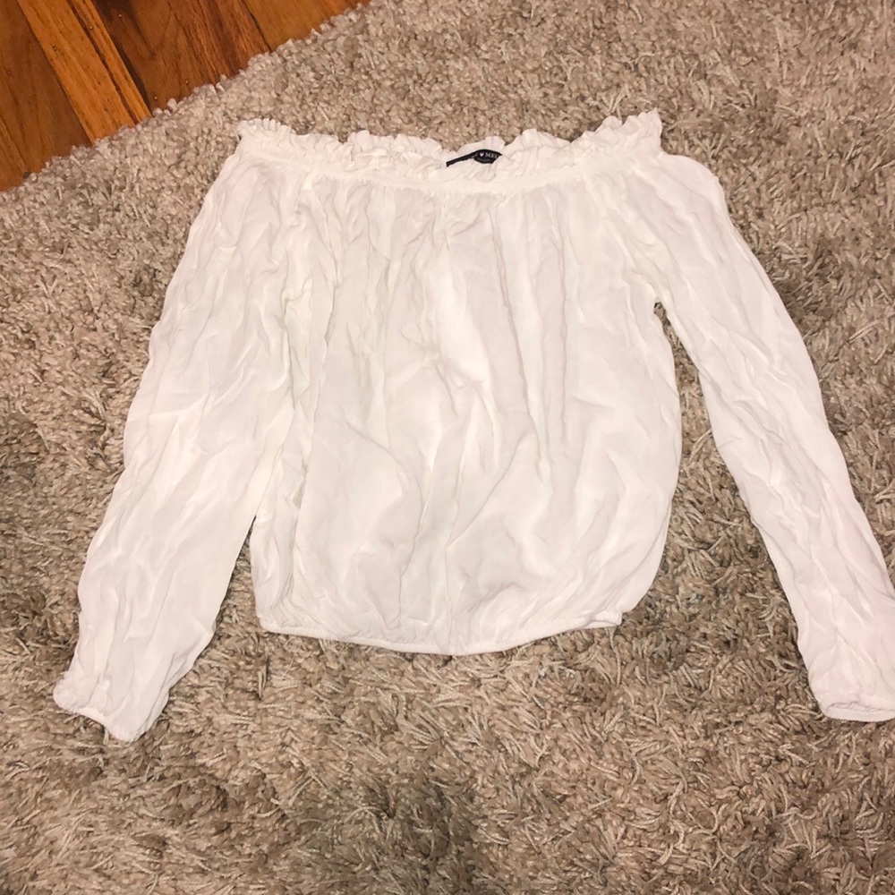 white brandy off the shoulders long sleeve